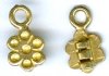Set of 12x7mm Brass Flower 2mm Hole Cord Ends