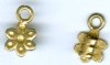 Set of 15x6mm Brass Flower 3mm Hole Cord Ends