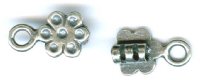 Set of 12x7mm Antique Silver Flower 2mm Hole Cord Ends