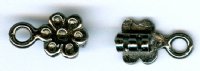 Set of 12x7mm Gunmetal Flower 2mm Hole Cord Ends