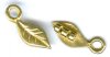 Set of 15x6mm Brass Leaf 1.4mm Hole Cord Ends