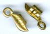 Set of 15x6mm Brass Leaf 3mm Hole Cord Ends