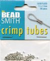 100 1.5x1.5mm Bright Silver Crimp Tubes