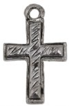 1 18x13mm Antique Silver Etched Cross Pendant