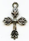 1 22x17mm Antique Silver Leaf Cross Pendant