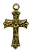 1 25x17mm Antique Gold Floral Cross Pendant