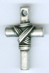 1 30x18mm Antique Silver Rope Wrapped Cross