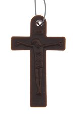 10 40x24mm Opaque Brown Acrylic Missionary Crosses