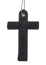 10 40x24mm Opaque Black Acrylic Missionary Crosses