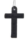 10 40x24mm Opaque Black Acrylic Missionary Crosses