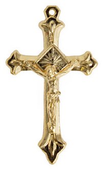 1 50x30mm Gold Crucifix Pendant
