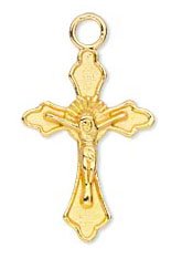 1 30x17mm Bright Gold Crucifix / Cross Pendant