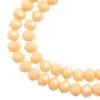78, 4x6mm Faceted Opaque Cream Crystal Lane Donut Rondelle Bead