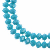 78, 4x6mm Faceted Opaque Dark Blue Crystal Lane Donut Rondelle Beads