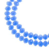 78, 4x6mm Faceted Opaque Dark Periwinkle Crystal Lane Donut Rondelle Beads