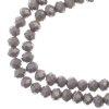 78, 4x6mm Faceted Opaque Grey Crystal Lane Donut Rondelle Beads