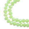 78, 4x6mm Faceted Opaque Light Green Crystal Lane Donut Rondelle Beads
