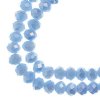 78, 4x6mm Faceted Opaque Light Periwinkle Crystal Lane Donut Rondelle Beads