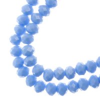 78, 4x6mm Faceted Opaque Periwinkle Crystal Lane Donut Rondelle Beads