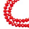 78, 4x6mm Faceted Opaque Red Crystal Lane Donut Rondelle Beads