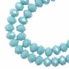 78, 4x6mm Faceted Opaque Turquoise Blue Crystal Lane Donut Rondelle Beads