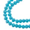 58, 6x8mm Faceted Opaque Blue Crystal Lane Donut Rondelle Beads