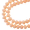58, 6x8mm Faceted Opaque Cream Crystal Lane Donut Rondelle Beads