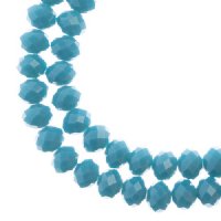 58, 6x8mm Faceted Opaque Dark Blue Crystal Lane Donut Rondelle Beads
