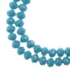 58, 6x8mm Faceted Opaque Dark Blue Crystal Lane Donut Rondelle Beads