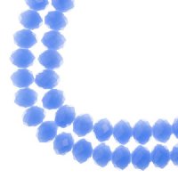 58, 6x8mm Faceted Opaque Dark Periwinkle Crystal Lane Donut Rondelle Beads