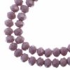 58, 6x8mm Faceted Opaque Dark Purple Crystal Lane Donut Rondelle Beads