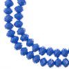 58, 6x8mm Faceted Opaque Dark Sapphire Crystal Lane Donut Rondelle Beads