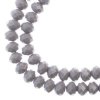 58, 6x8mm Faceted Opaque Grey Crystal Lane Donut Rondelle Beads