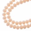 58, 6x8mm Faceted Opaque Light Cream Crystal Lane Donut Rondelle Beads