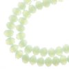 58, 6x8mm Faceted Opaque Light Green Crystal Lane Donut Rondelle Beads