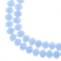 58, 6x8mm Faceted Opaque Light Periwinkle Crystal Lane Donut Rondelle Beads