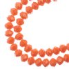58, 6x8mm Faceted Opaque Orange Crystal Lane Donut Rondelle Beads