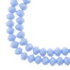 58, 6x8mm Faceted Opaque Periwinkle Crystal Lane Donut Rondelle Beads