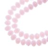 58, 6x8mm Faceted Opaque Pink Crystal Lane Donut Rondelle Beads