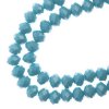 58, 6x8mm Faceted Opaque Turquoise Blue Crystal Lane Donut Rondelle Beads