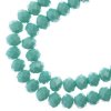 58, 6x8mm Faceted Opaque Turquoise Green Crystal Lane Donut Rondelle Beads
