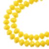 58, 6x8mm Faceted Opaque Yellow Crystal Lane Donut Rondelle Beads