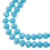 46, 8x10mm Faceted Opaque Blue Crystal Lane Donut Rondelle Beads