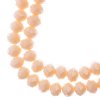 46, 8x10mm Faceted Opaque Cream Crystal Lane Donut Rondelle Beads