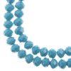 46, 8x10mm Faceted Opaque Dark Blue Crystal Lane Donut Rondelle Beads