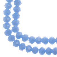 46, 8x10mm Faceted Opaque Dark Periwinkle Crystal Lane Donut Rondelle Beads