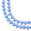 46, 8x10mm Faceted Opaque Light Periwinkle Crystal Lane Donut Rondelle Beads