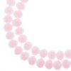 46, 8x10mm Faceted Opaque Pink Crystal Lane Donut Rondelle Beads