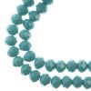 46, 8x10mm Faceted Opaque Turquoise Blue Crystal Lane Donut Rondelle Beads