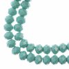 46, 8x10mm Faceted Opaque Turquoise Green Crystal Lane Donut Rondelle Beads